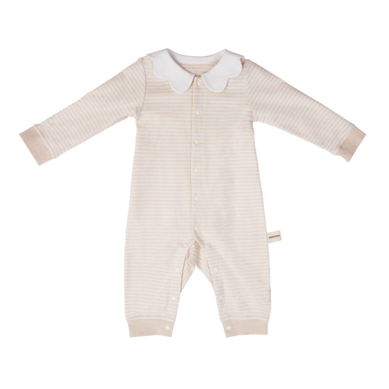 ANNIEWIN Barboteuse en coton biologique à col Peter Pan pour bébé