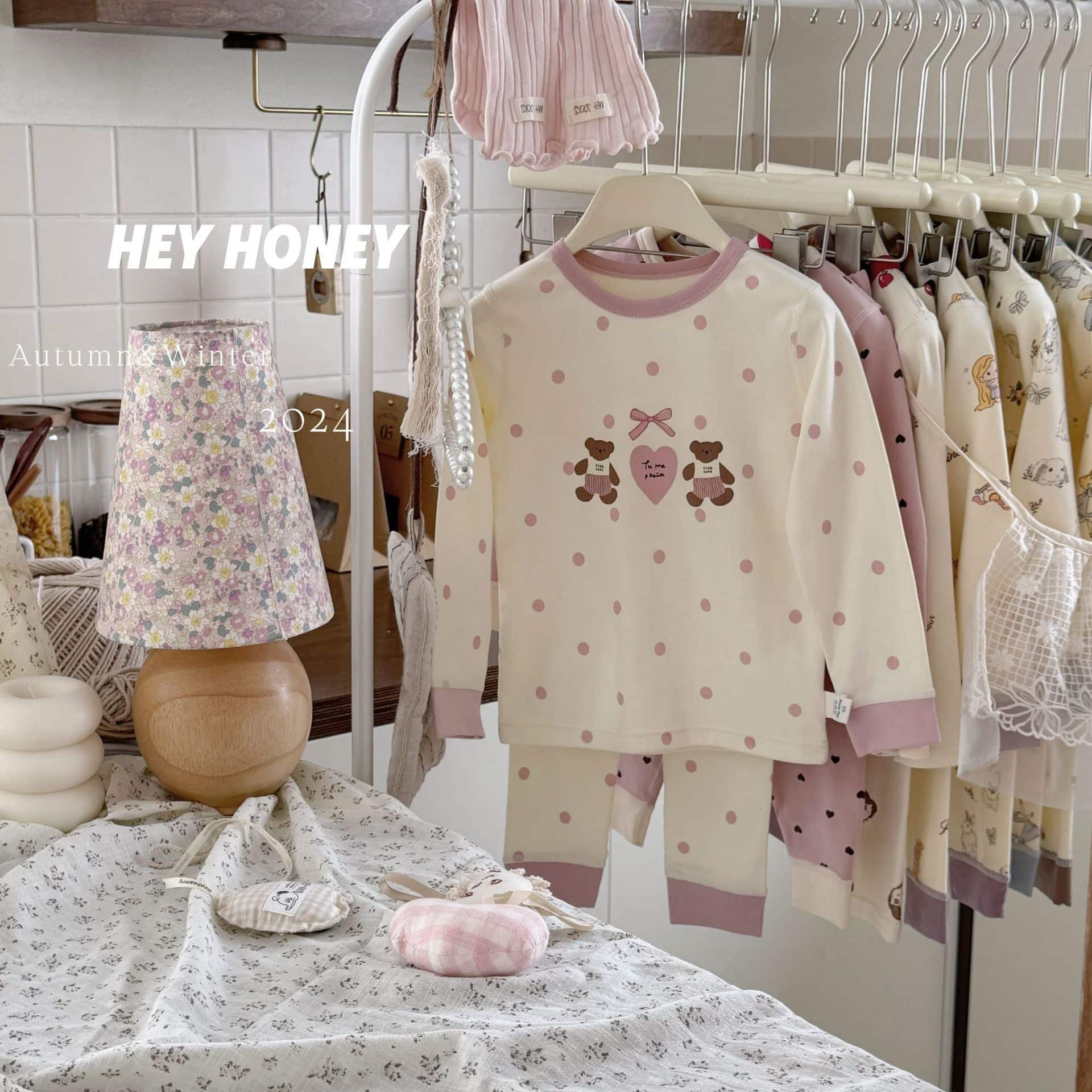 DXJ Kids Cozy Pyjama Set Flower Rabbit 110 3y 4y