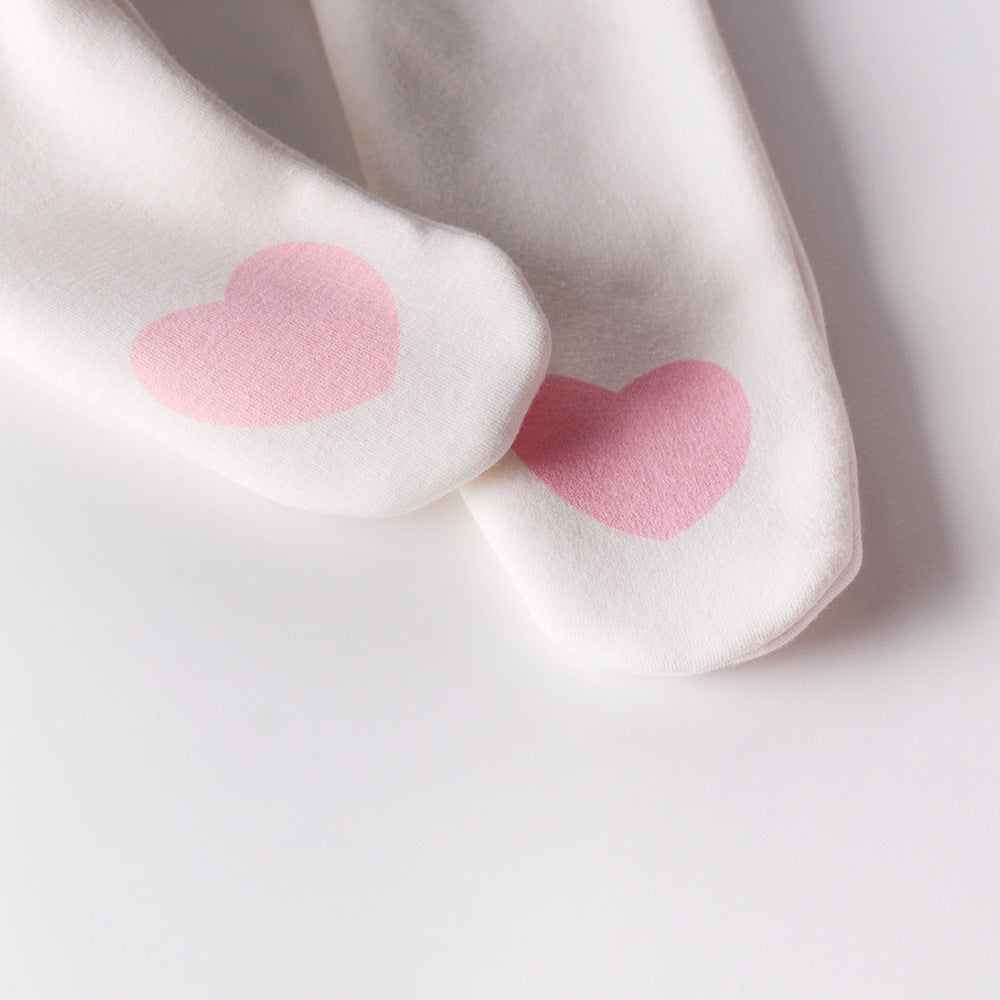 Baby Heart Shaped Tights (Fleeced or Regular)