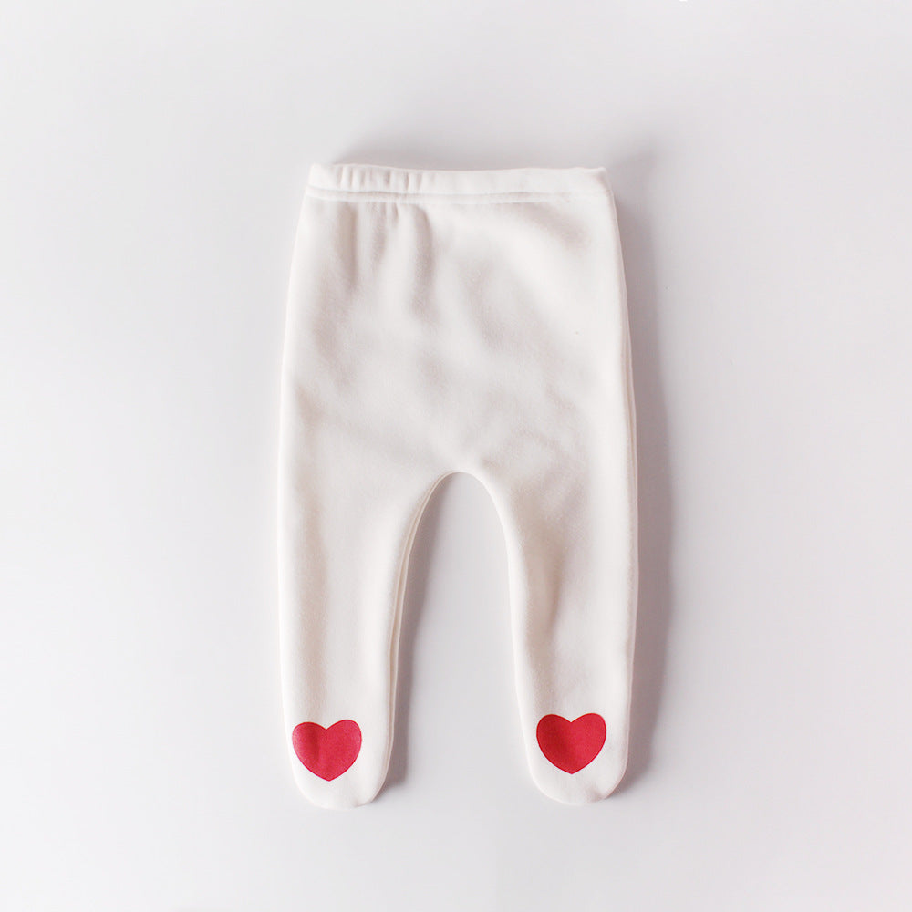 Baby Heart Shaped Tights (Fleeced or Regular)