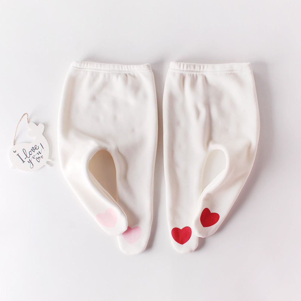 Baby Heart Shaped Tights (Fleeced or Regular)