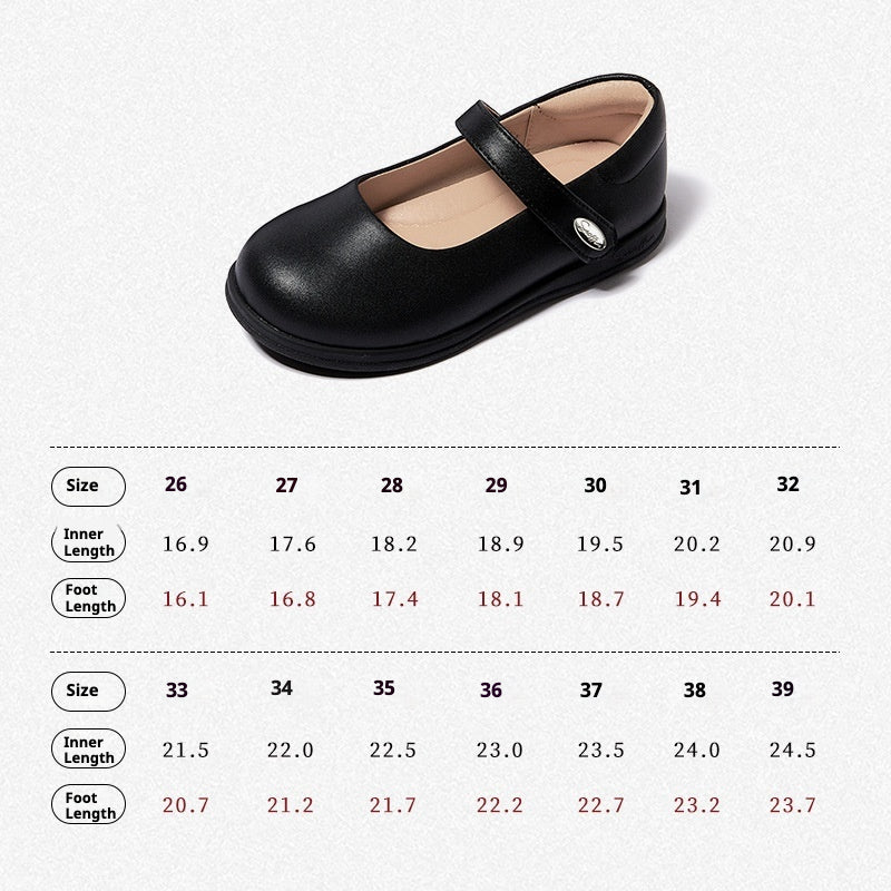 Snoffy Girl Black Leather Shoes