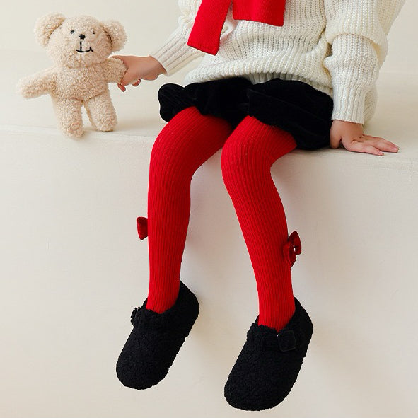Baby/Toddler/Kids Fleece Bow Tights - C2C Kids