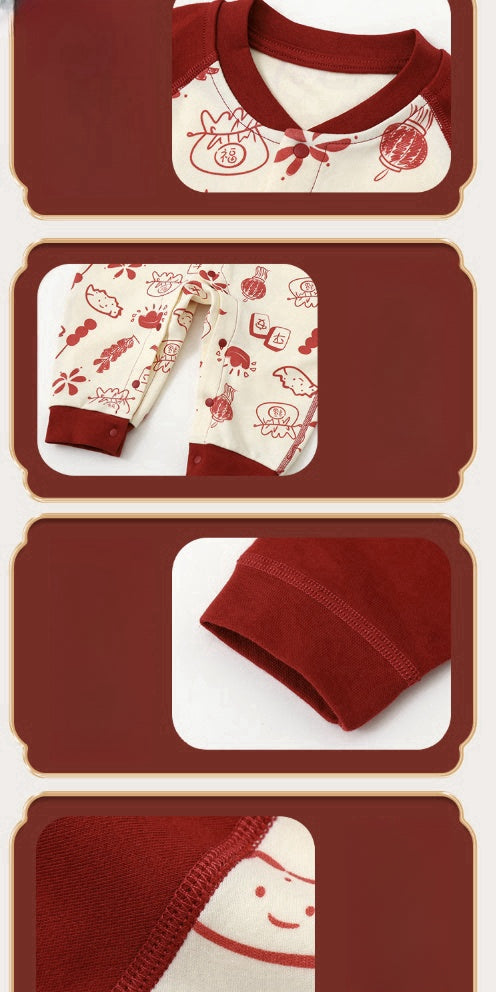 Collection de combinaisons festives rouges pour bébé – Options longues et enveloppantes