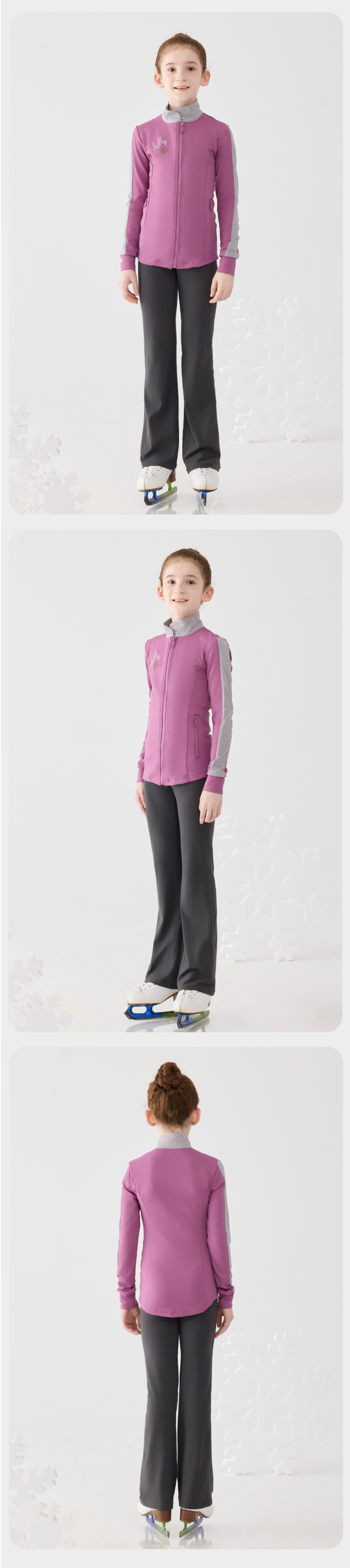 Jollybean Princess Glide Hot Diamond Figure Skating Jacket (120-160/5y-12+)