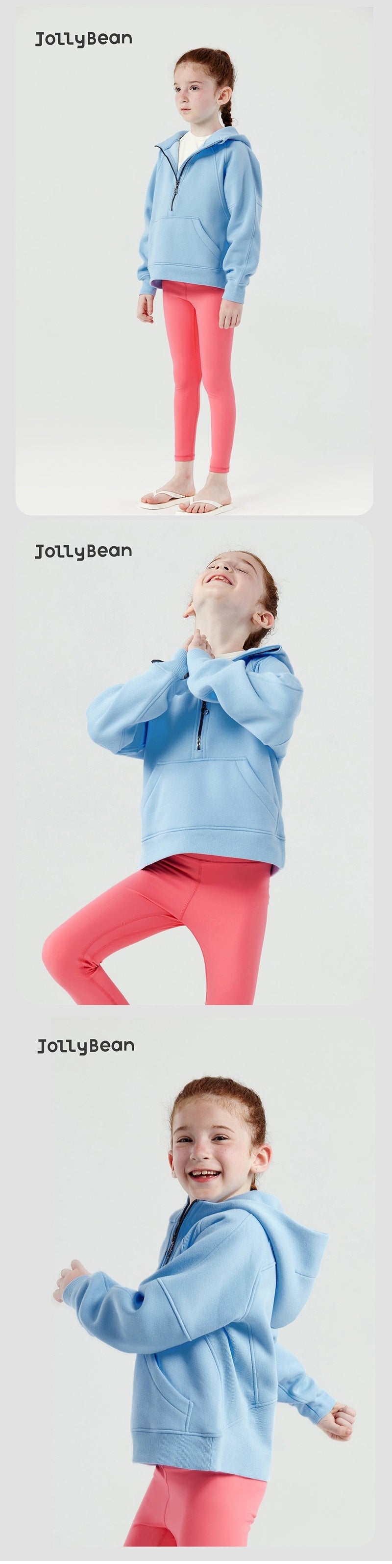 Jollybean CozyFlex Kids' Half-Zip Fleece Sweatshirt (120-170/5y-Adult)