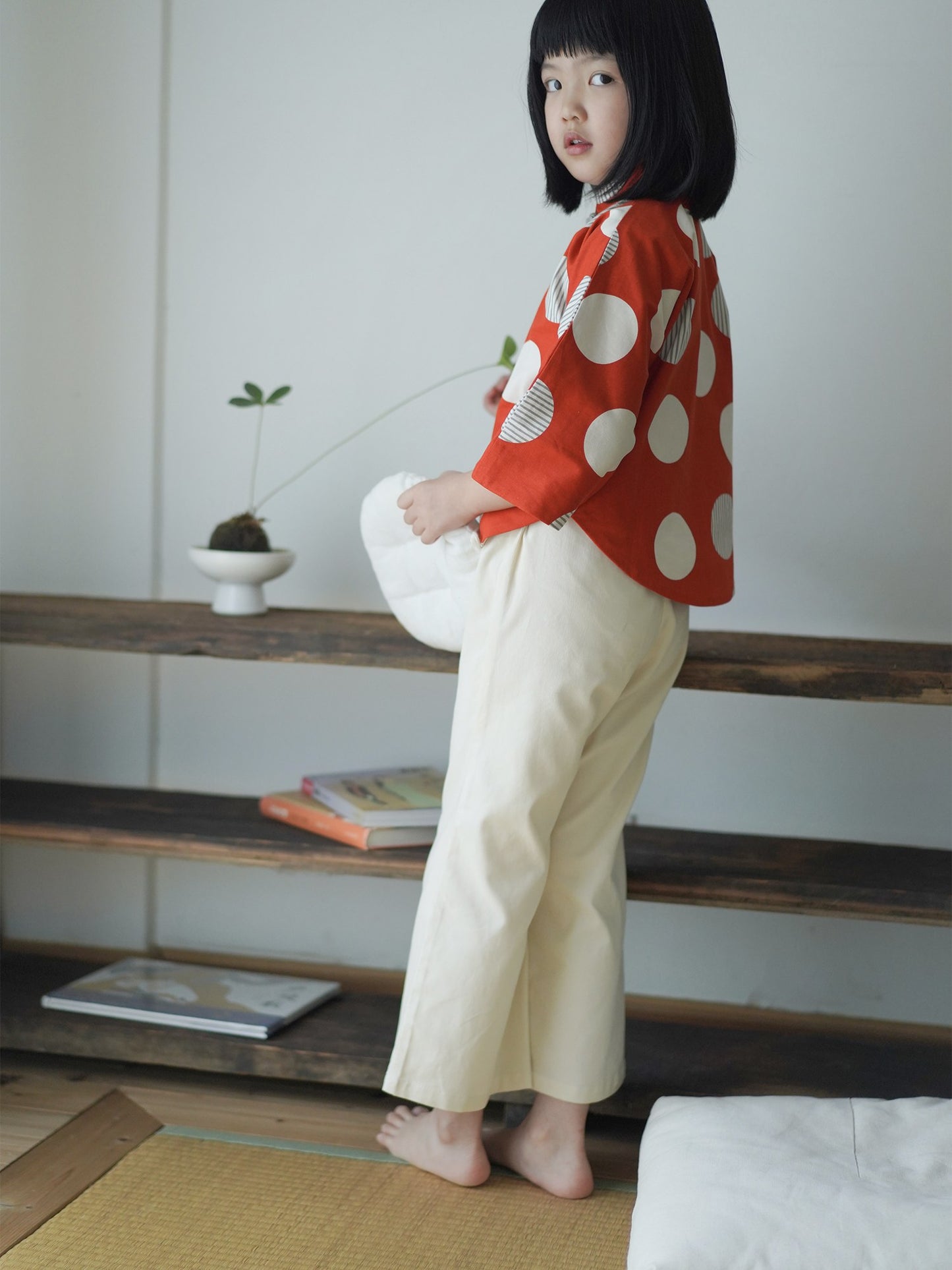 Pantalon évasé rétro en coton MaNa