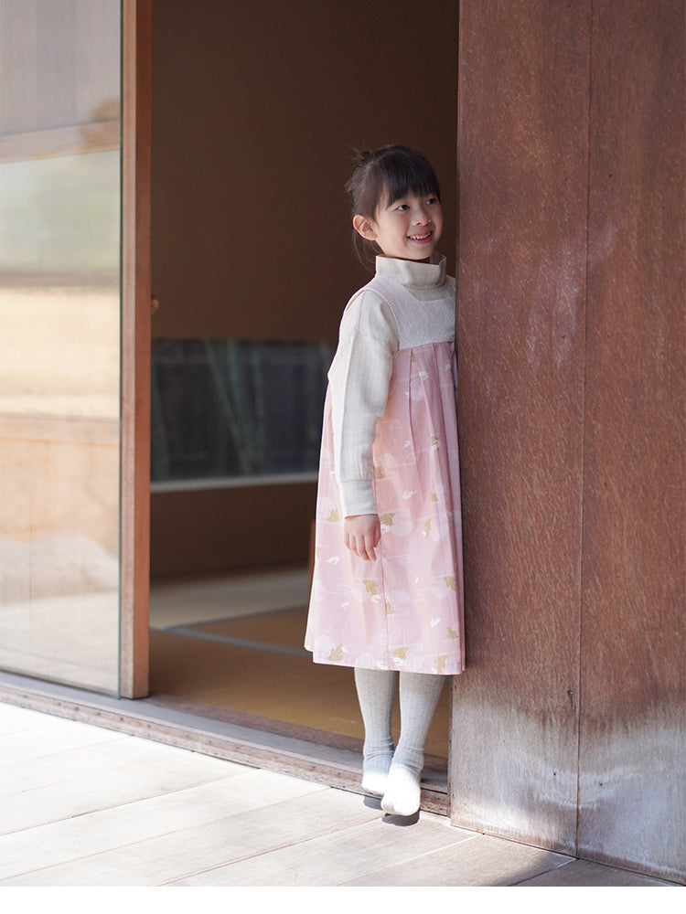 Robe Hanfu MaNa en gilet de lapin rose