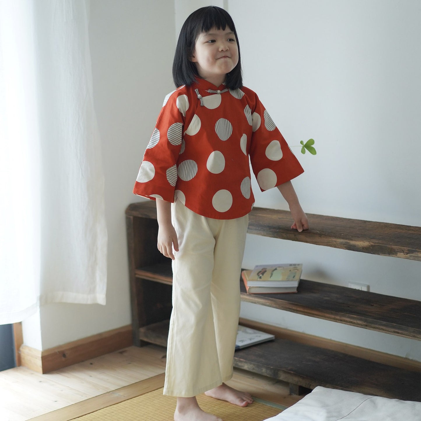 Pantalon évasé rétro en coton MaNa