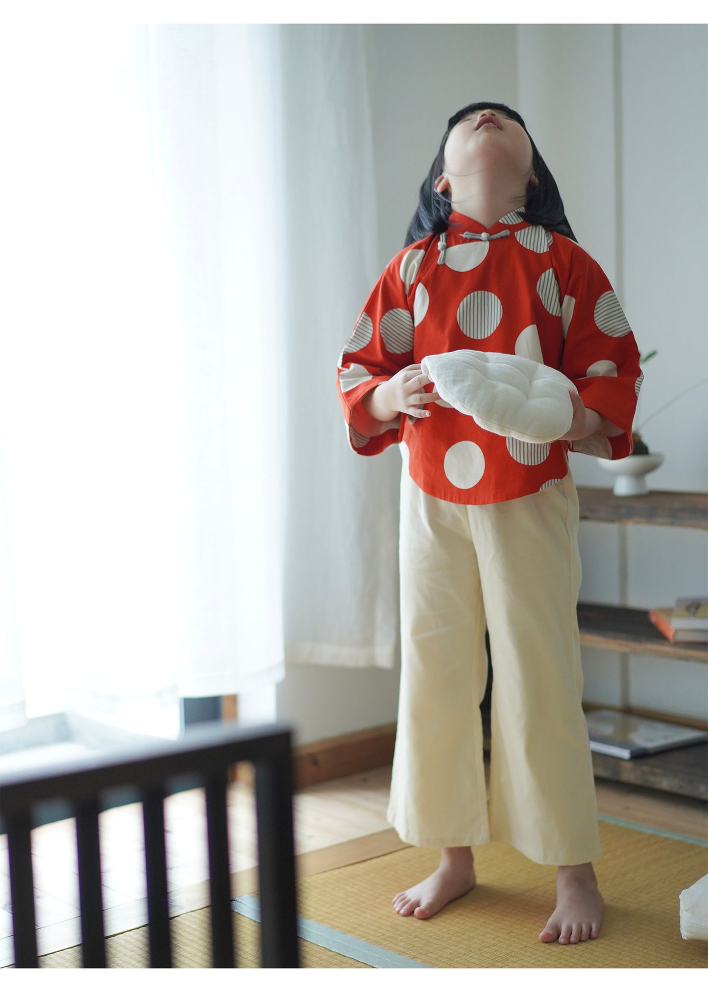 Pantalon évasé rétro en coton MaNa
