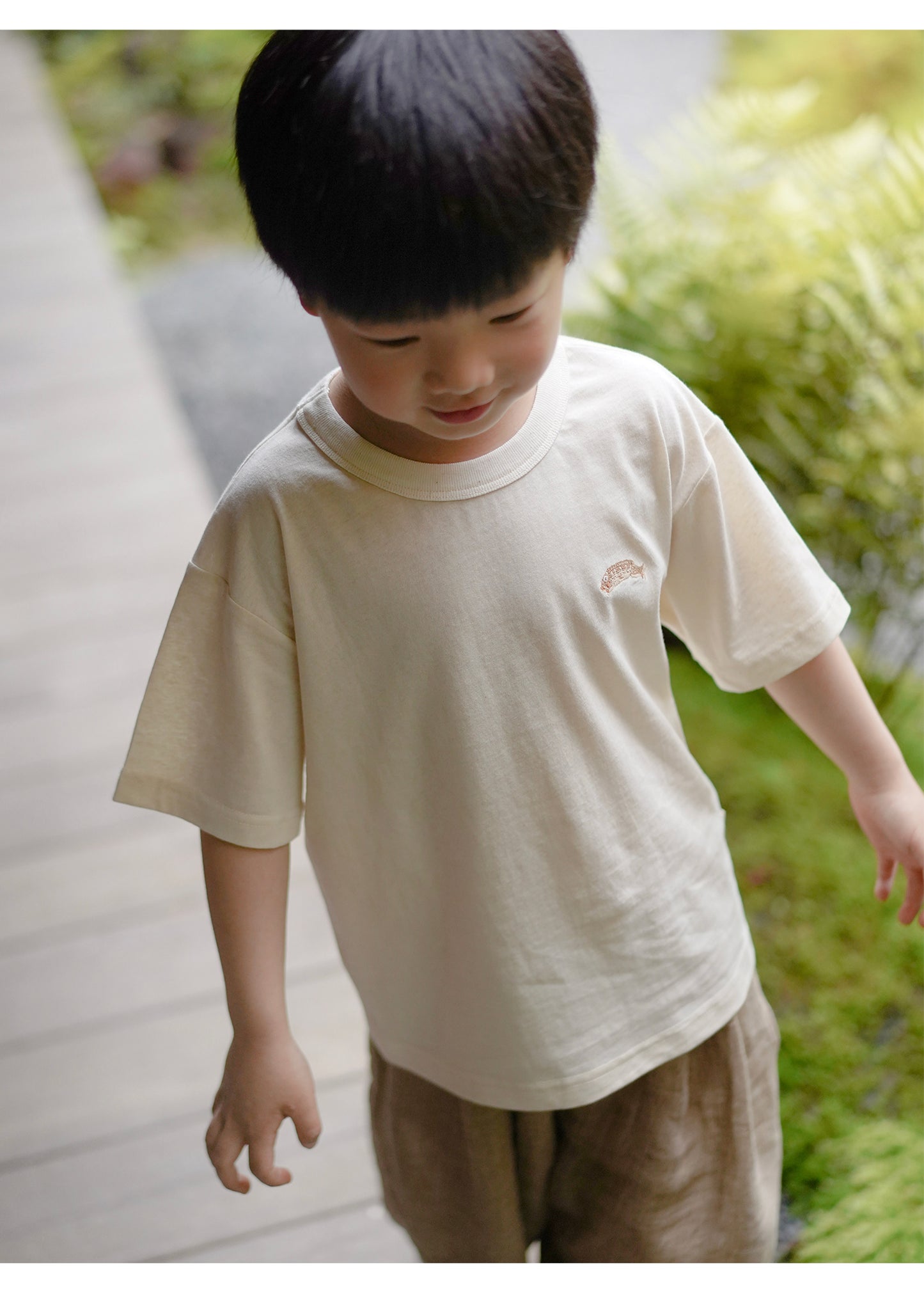 MaNa Family-Matching Cotton Little Fish Embroidery T-shirt