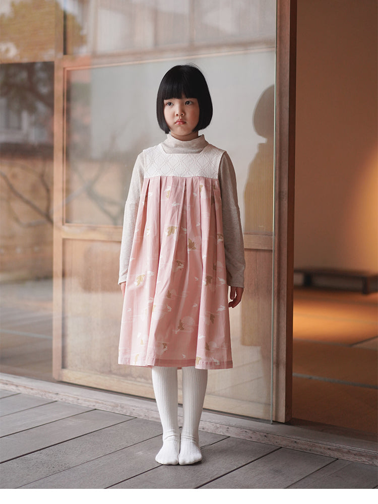 Robe Hanfu MaNa en gilet de lapin rose