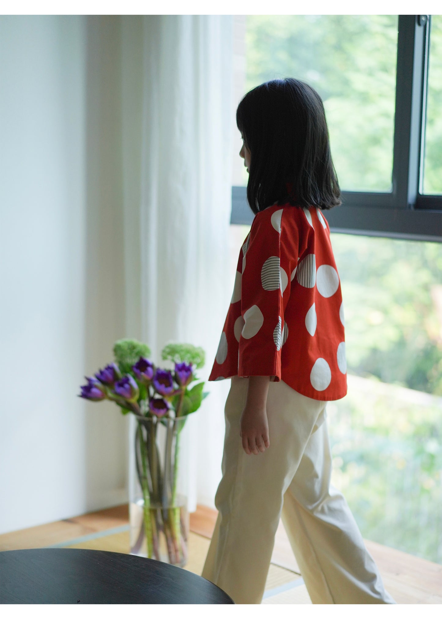 Pantalon évasé rétro en coton MaNa
