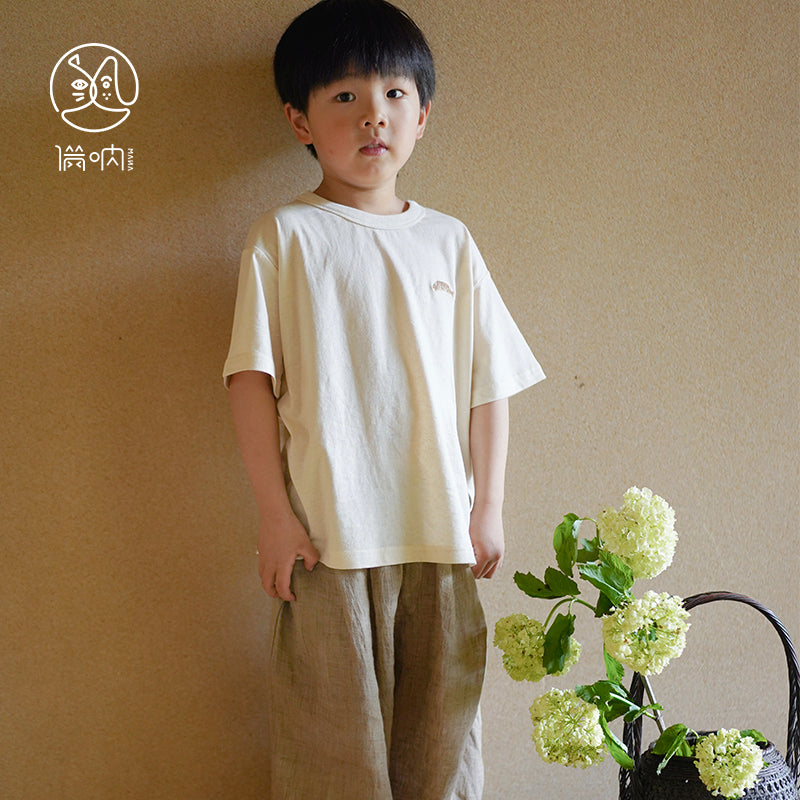 MaNa Family-Matching Cotton Little Fish Embroidery T-shirt