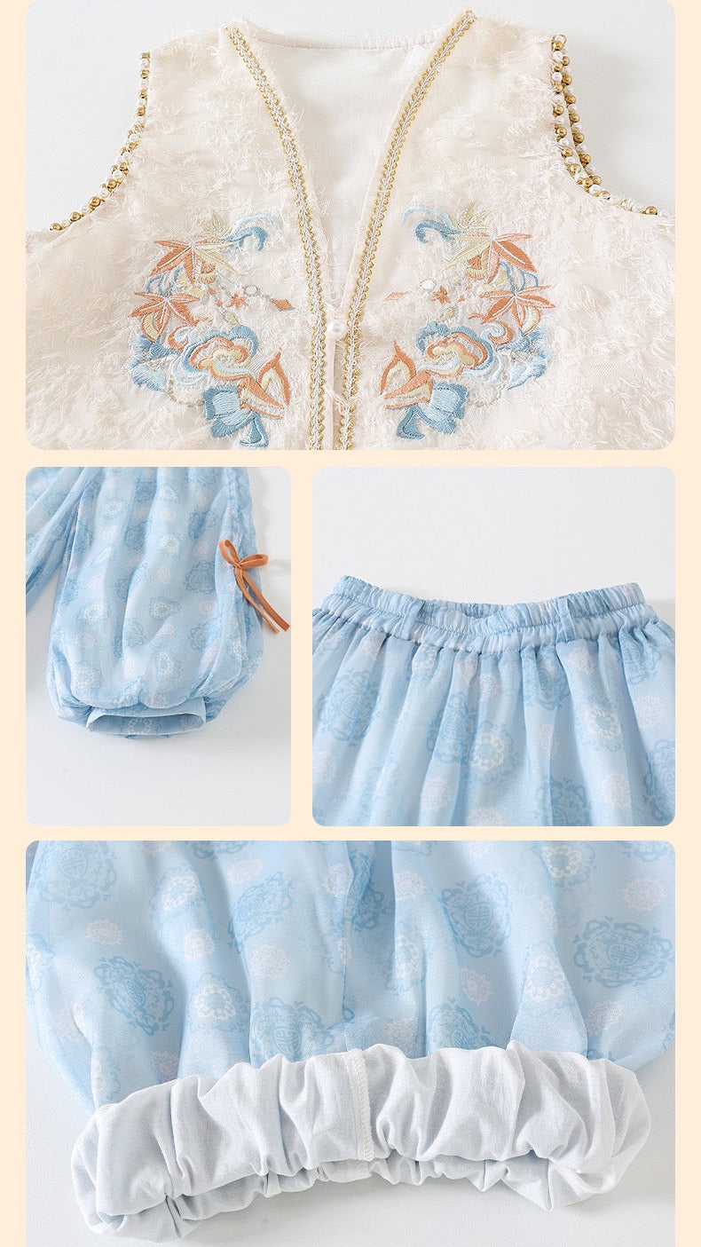 JXGX Elegant Floral Girl’s 3-Piece Set ---WuLi