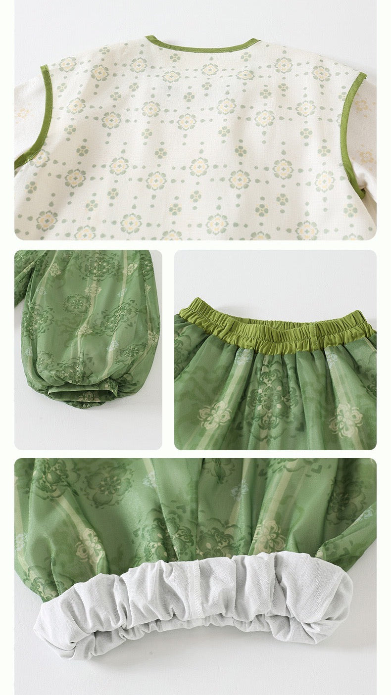 JXGX Celadon Verse 2-Piece Girl’s Set ---DianCui