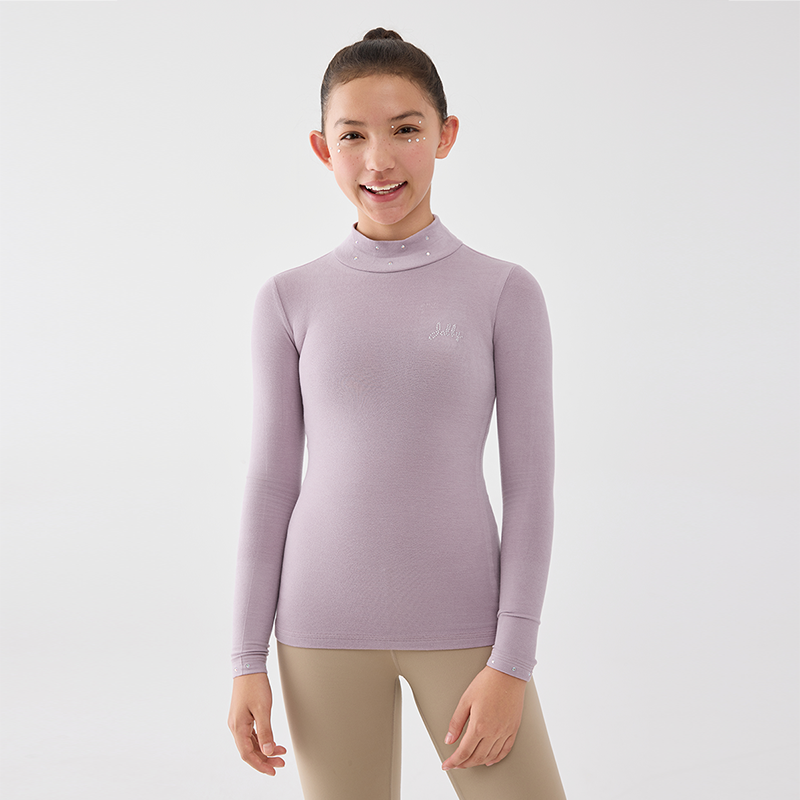 Jollybean FrostGlow Girls' Crystal Ice Skating Top (120-160/5y-10y+)