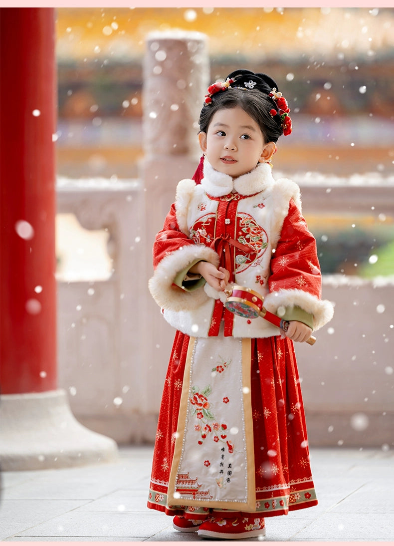 MengHu Ensemble 2 pièces Hanfu Mamian pour filles --- Xichuangxue