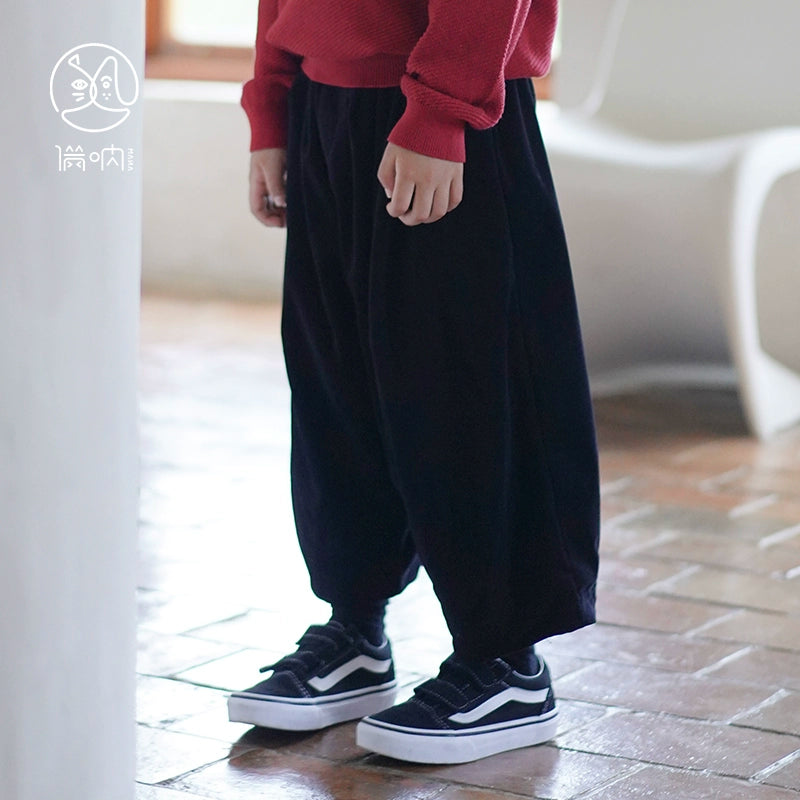 MaNa Kids Dark Green Cozy Corduroy Balloon Pants