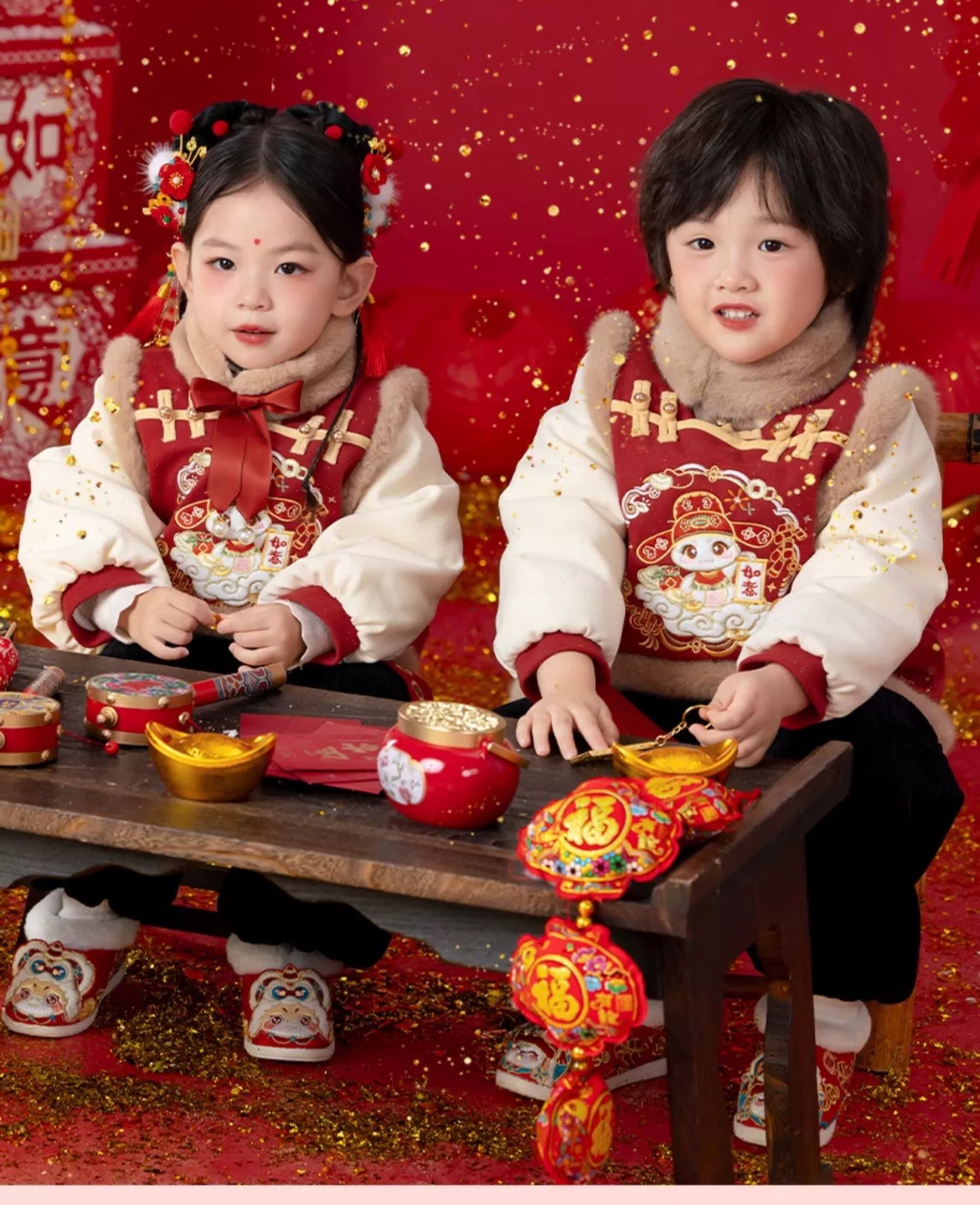 MengHu Kids’ Chinese New Year's Jacket ---Fuyou