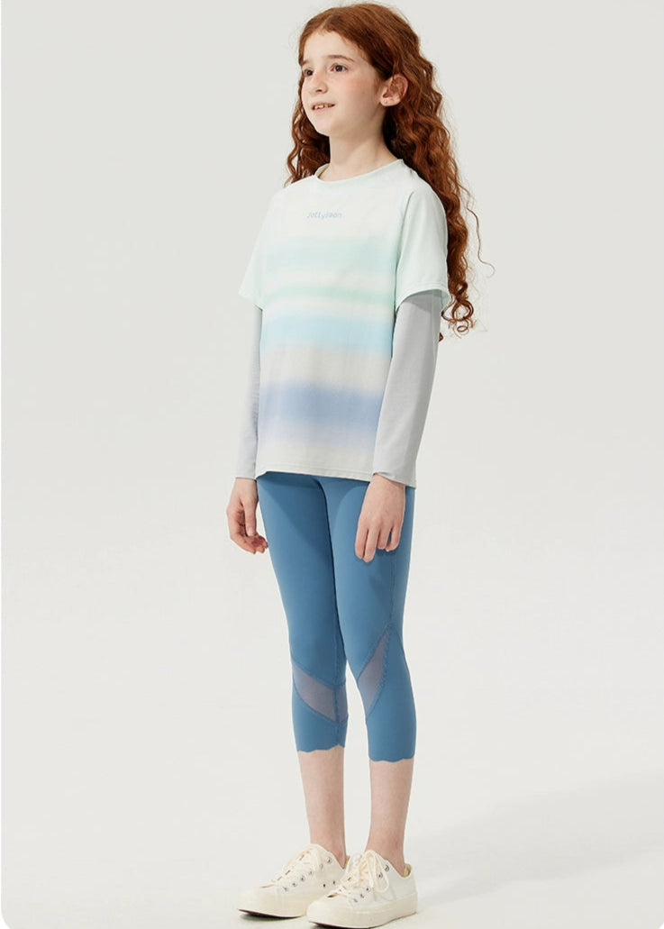 Jollybean Girls BreezeFlex Mesh Capri Leggings (120-170/ 5y-Adult)