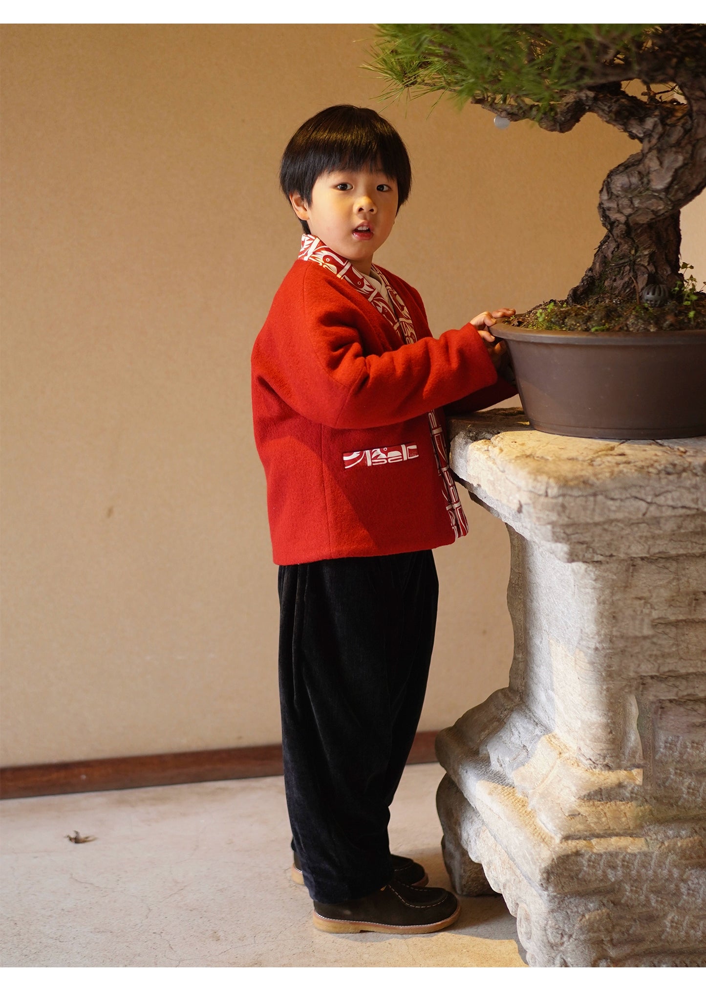 MaNa 100% Wool Chinese New Year Kids Red Jacket