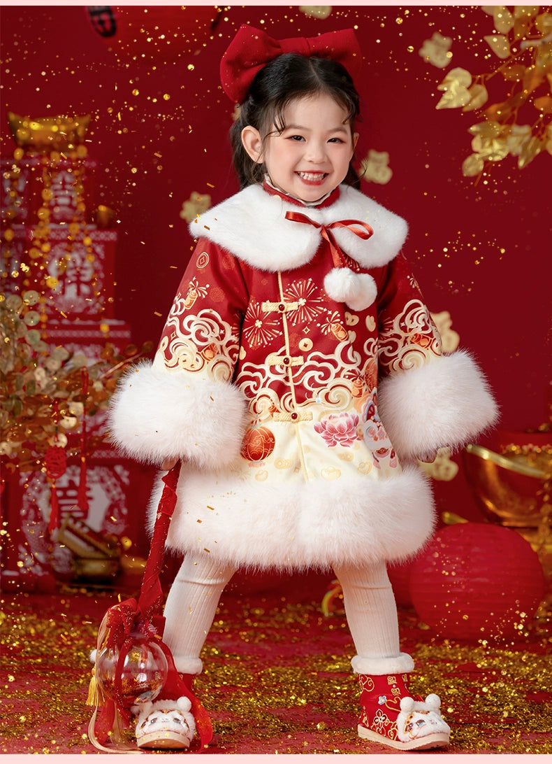 MengHu Girls Chinese New Year Winter Jacket ---Changle
