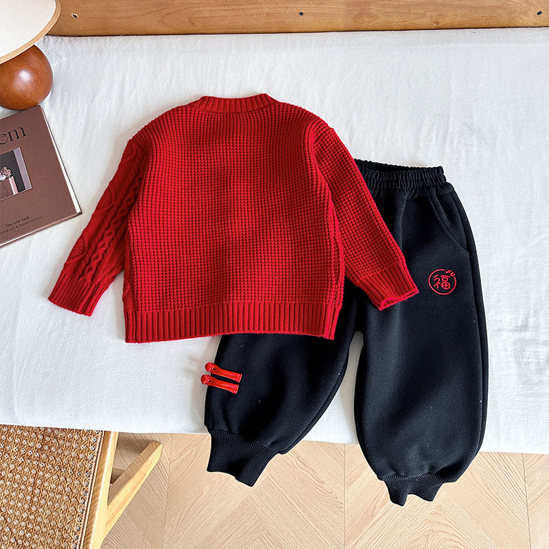 Kids' Chinese New Year Knitted Cardigan