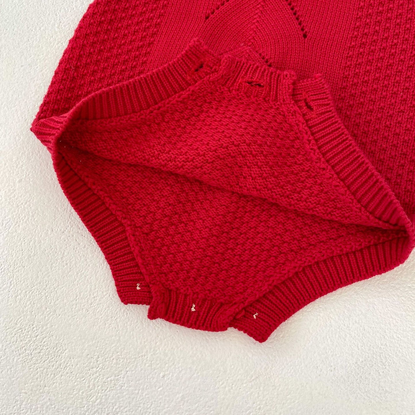 Ensemble 2 pièces body et cardigan en tricot rouge pour bébé fille