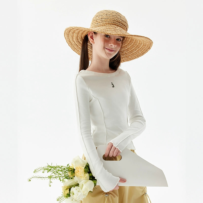 Jollybean Girls Butter Soft Seamline Long Sleeve Tee (120-170/ 5y-Adult)