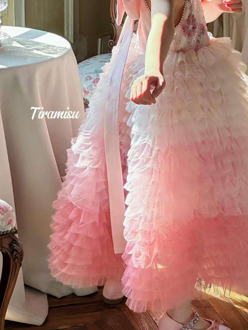 Tiramisu Girls Blush Petal Princess Gown (100-150/3y-12y)