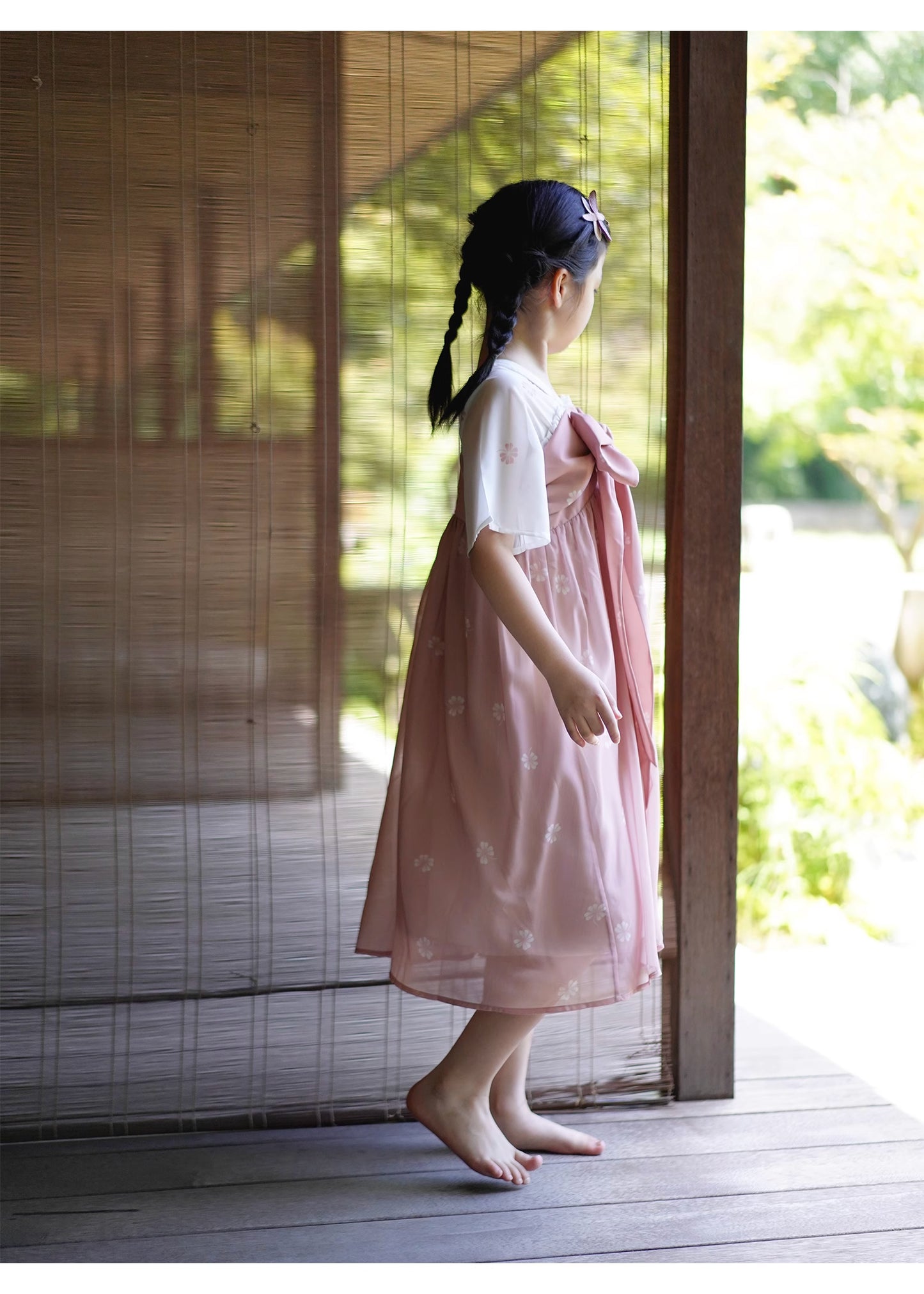 Robe rose à nœud papillon MaNa