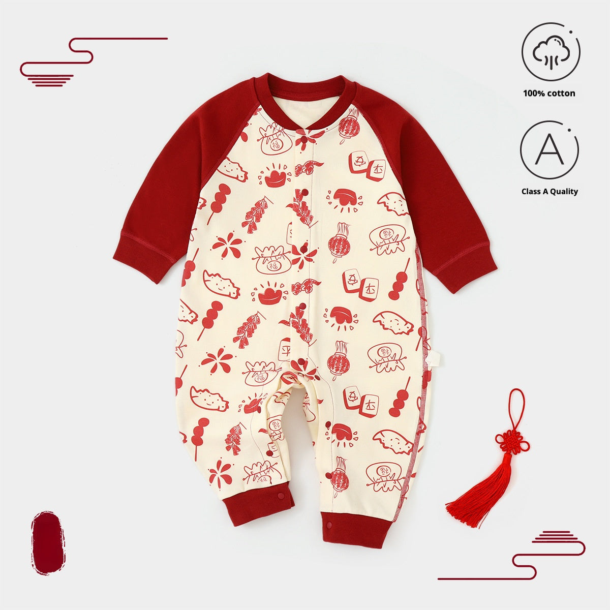 Collection de combinaisons festives rouges pour bébé – Options longues et enveloppantes