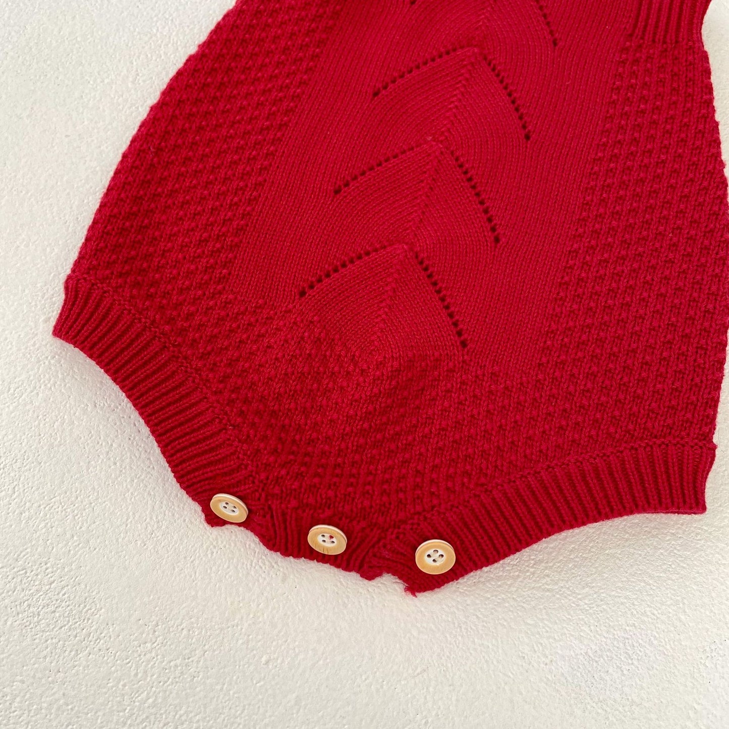 Ensemble 2 pièces body et cardigan en tricot rouge pour bébé fille