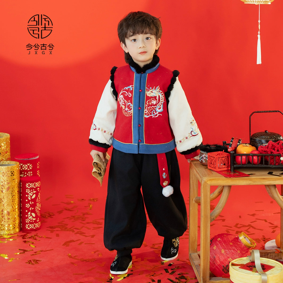 Veste pour garçon JXGX pour le Nouvel An chinois --- Jingyuan