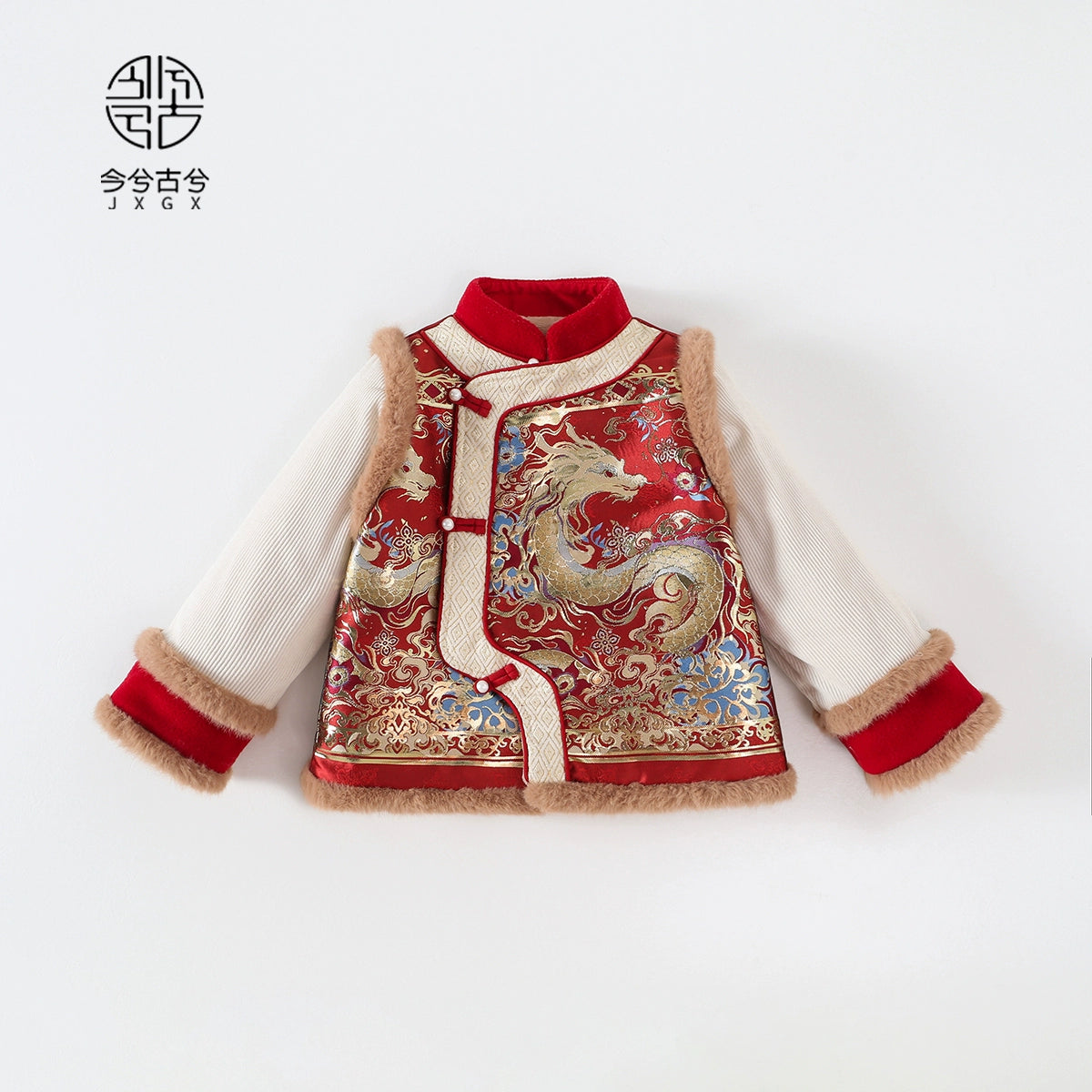 JXGX-Veste traditionnelle pour garçons du Nouvel An chinois--Hualong