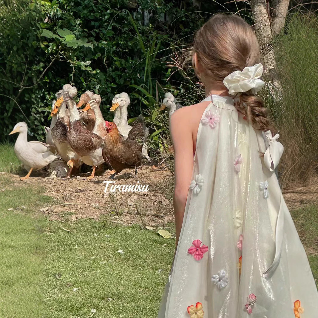 Tiramisu Girls' Meadow Blossom Cape Dress (100-150/3y-12y)