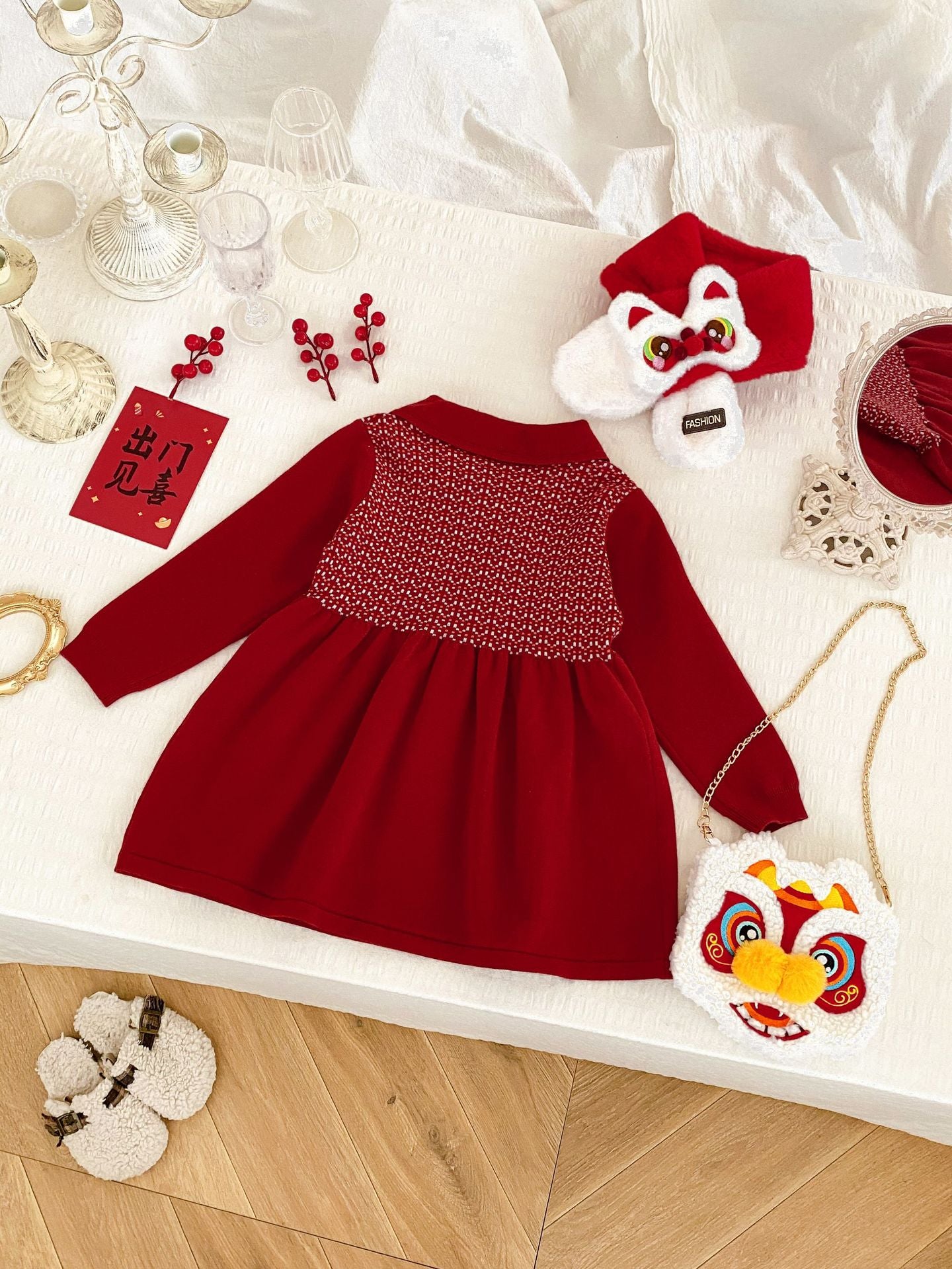 Robe pull du Nouvel An chinois Lion Dance pour filles