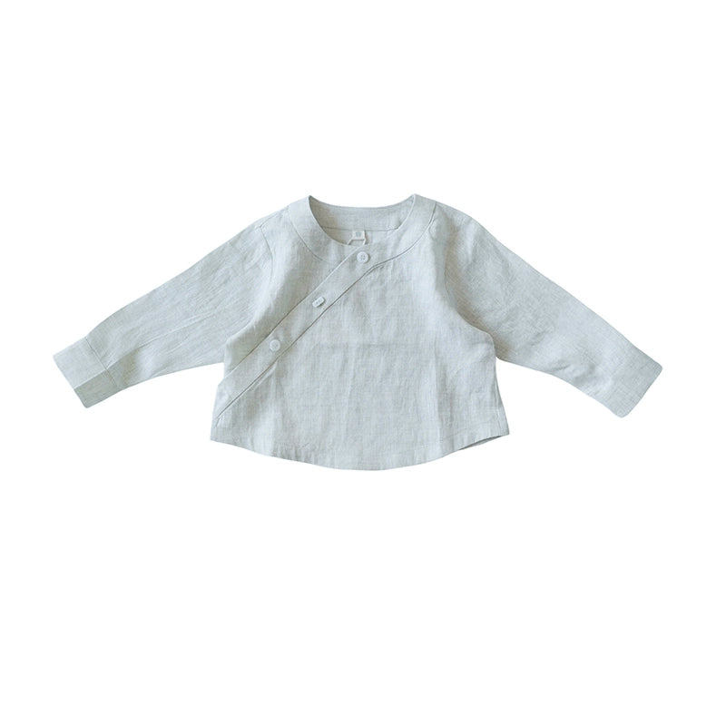 Mana Boys' Asymmetric Linen Collar Shirt