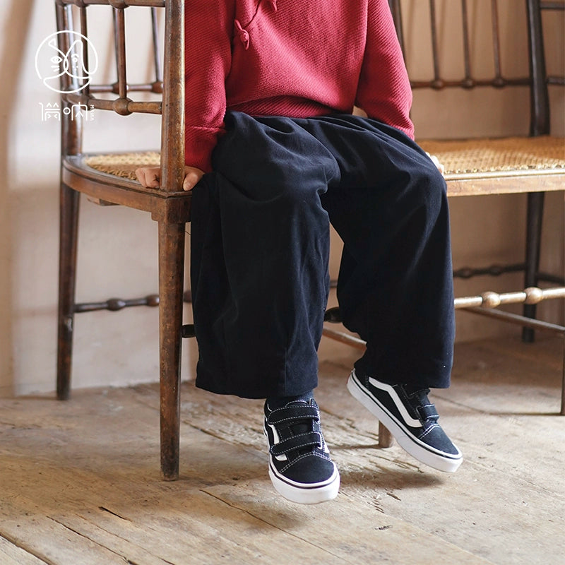 MaNa Kids Dark Green Cozy Corduroy Balloon Pants