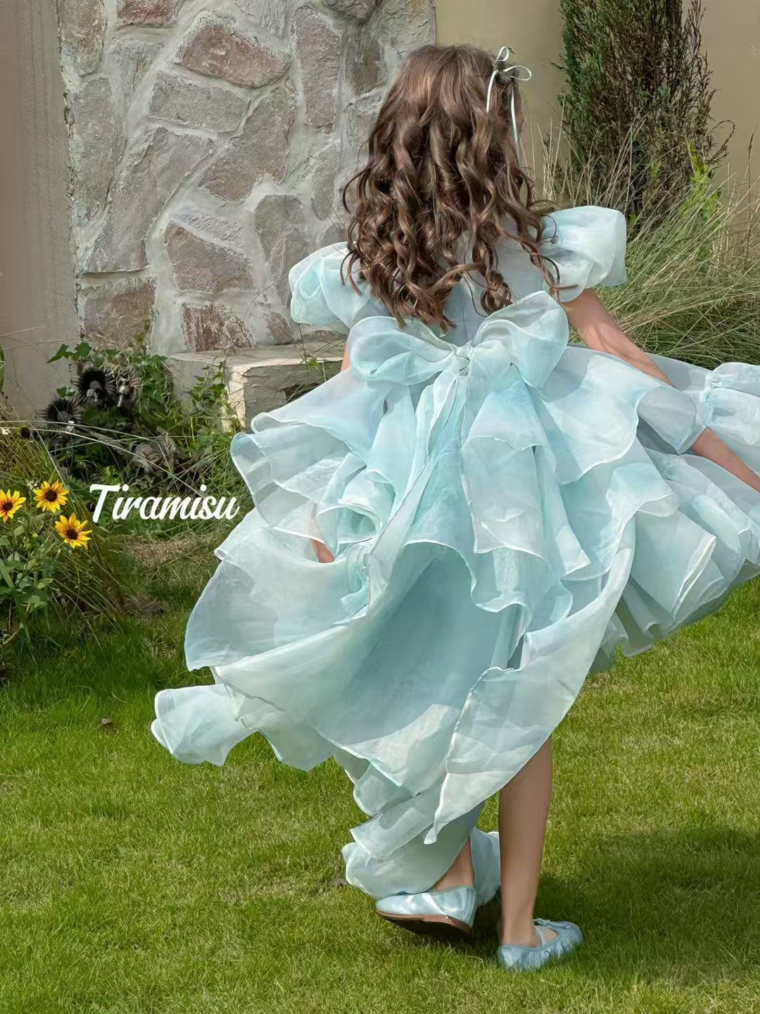 Tiramisu Girls' Aqua Garden Fairy Gown (100-150/3y-12y)
