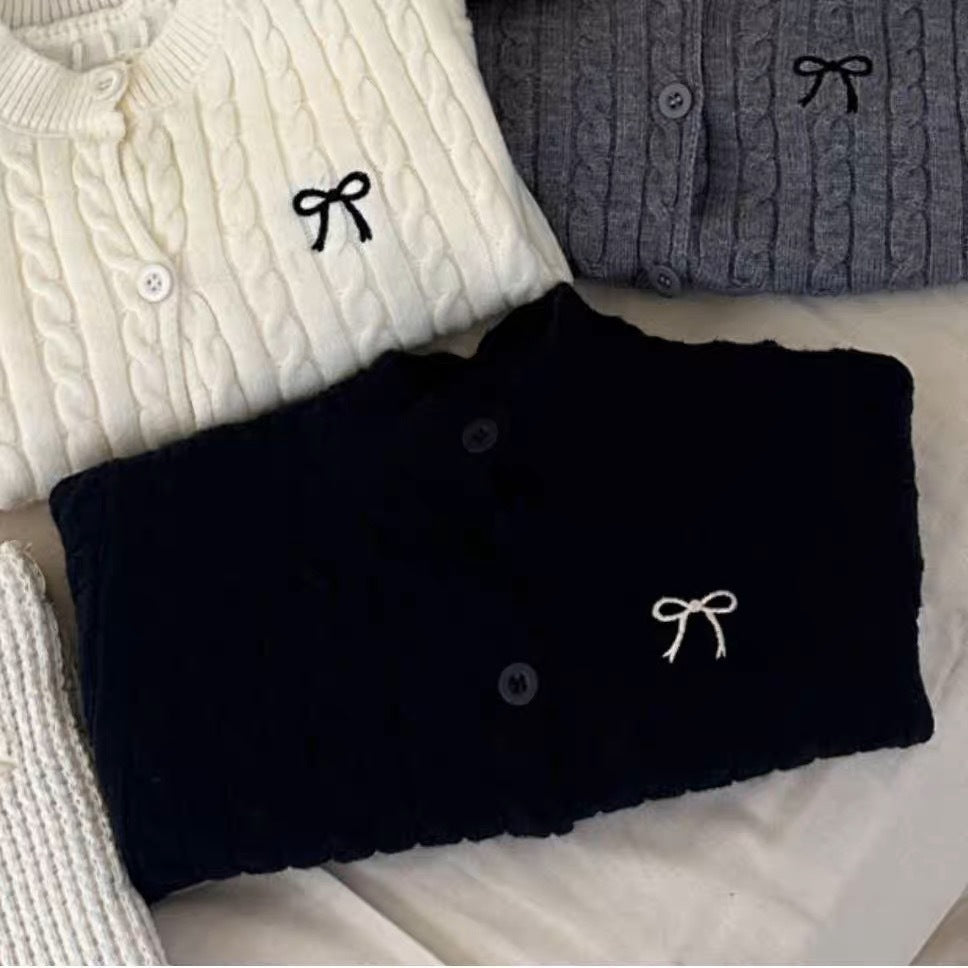 Cardigan tricoté avec nœuds pour filles DXJ