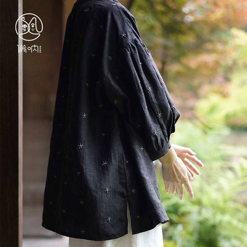 Mana Women's Classic Xiangyun Silk Summer Shirt