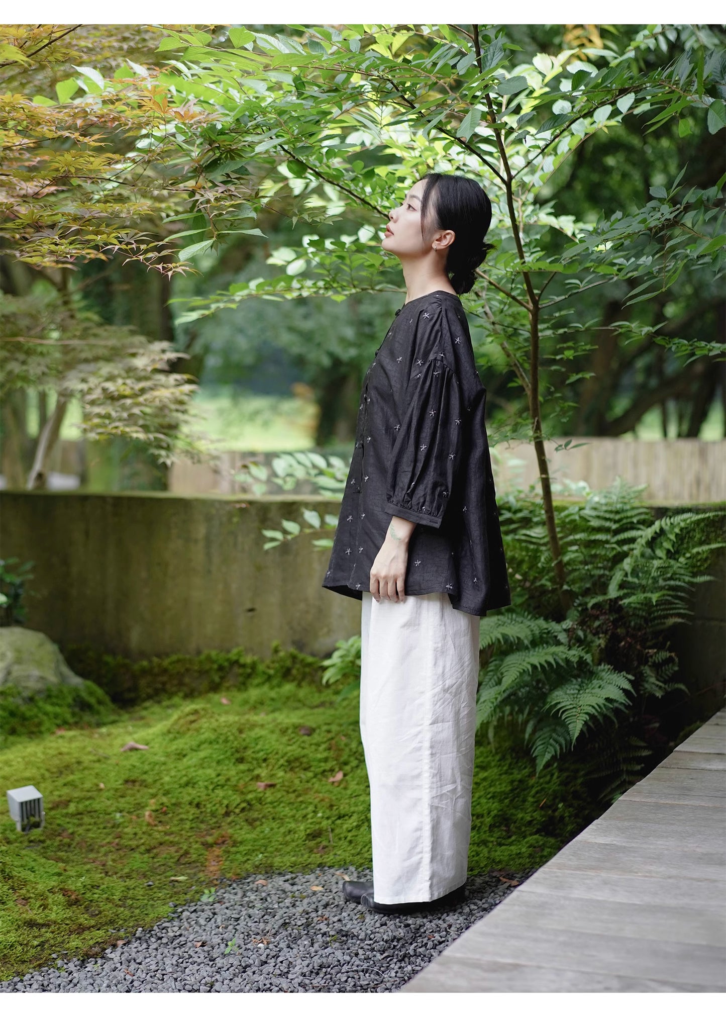 Mana Women's Classic Xiangyun Silk Summer Shirt