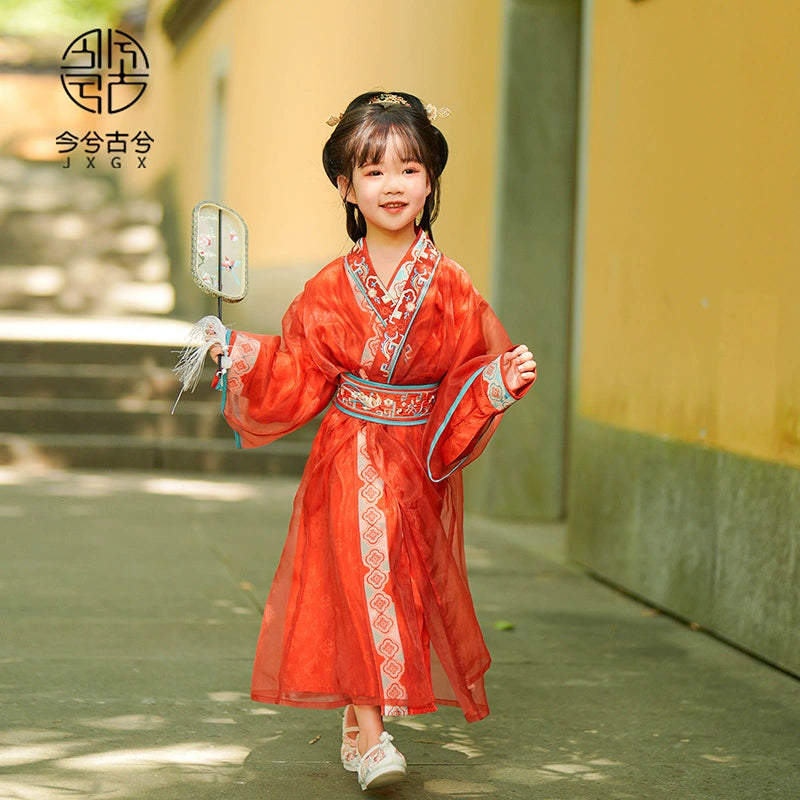 Robe 3 pièces JXGX pour fille, automne/printemps, Nouvel An chinois ---Leihuo