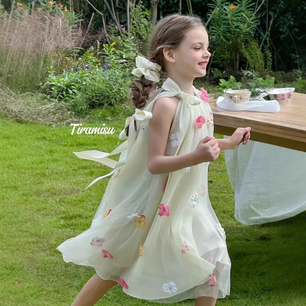 Tiramisu Girls' Meadow Blossom Cape Dress (100-150/3y-12y)