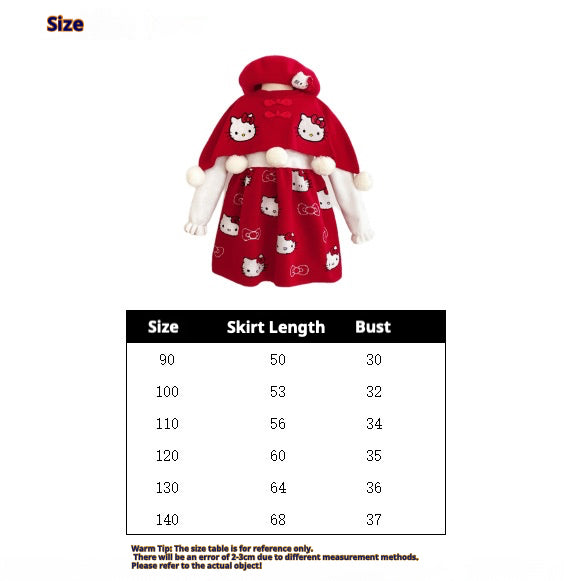 Robe pull rouge Hello Kitty pour filles