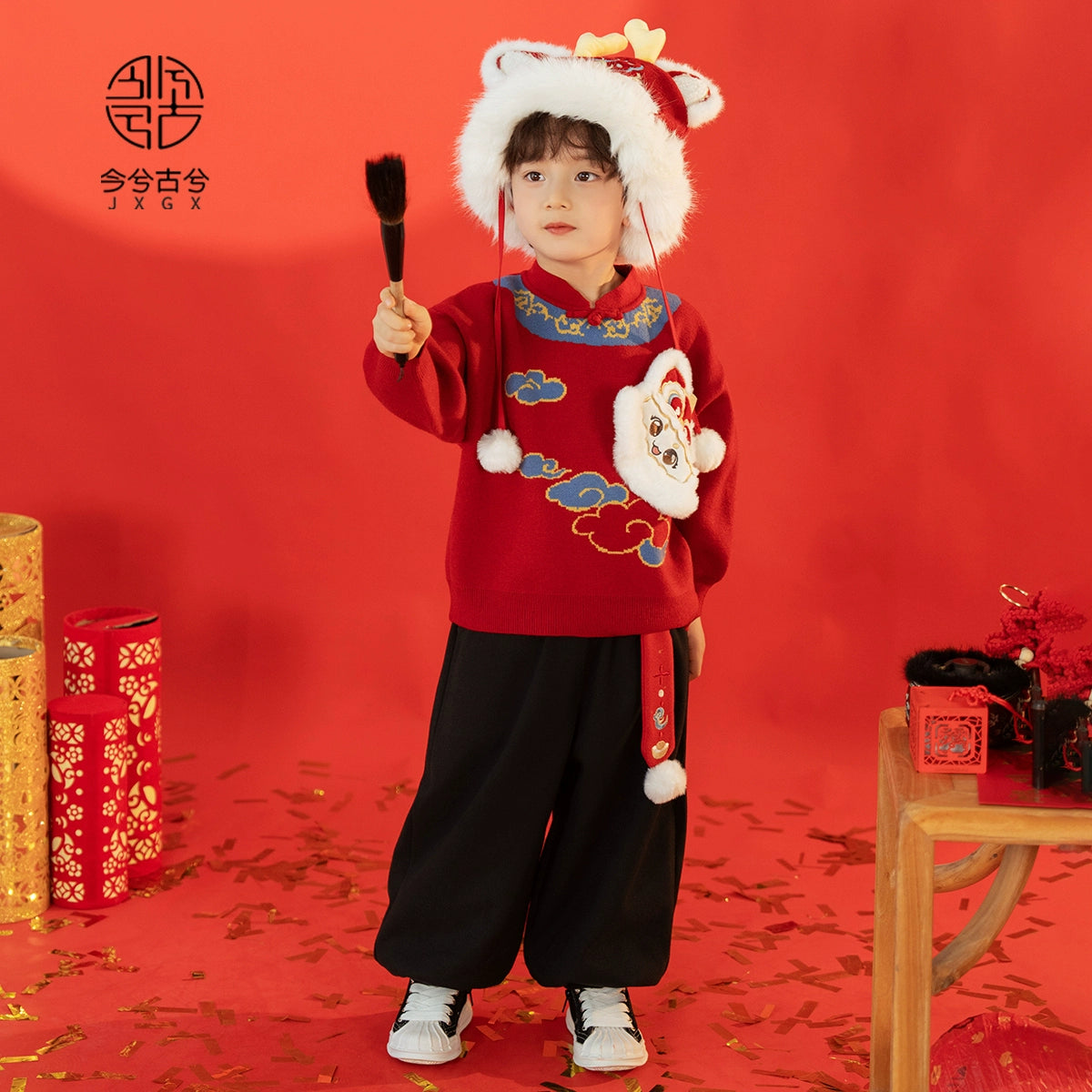 JXGX Kids Chinese New Year Unisex Sweater-LanXu