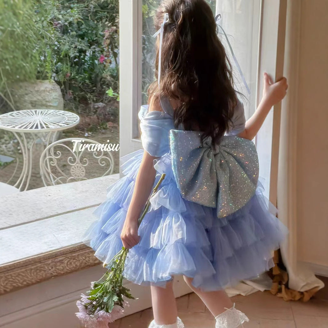 Tiramisu Girls' Sapphire Sparkle Fairy Dress (100-150/3y-12y)