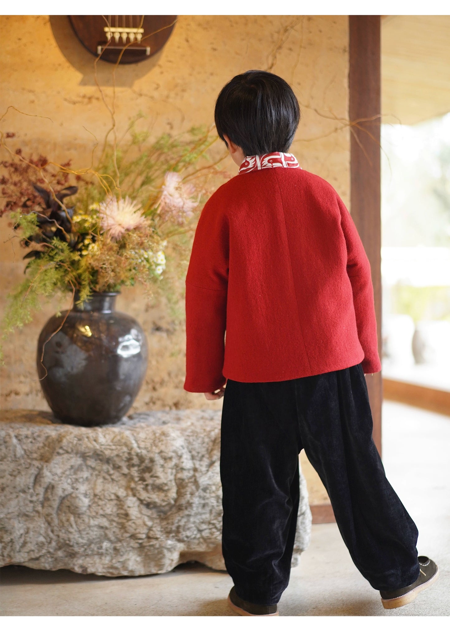 MaNa 100% Wool Chinese New Year Kids Red Jacket